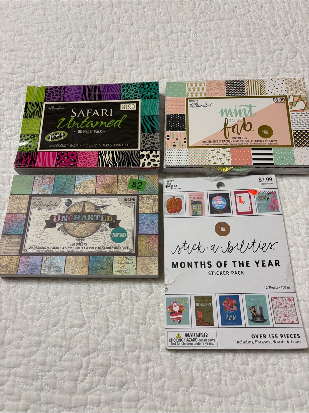 4 Sets of Patterned Paper Pack